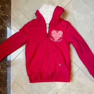 Pink fluffy lucky brand jacket